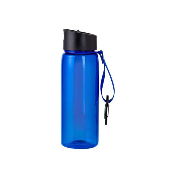 Bidón de 800 ml fabricado en resistente RPET y cuerpo de acabado transparente en variada gama de colores. Tapón negro de rosca, con dosificador y dosificador plegable. Con cinta de transporte a juego y mosquetón metálico para un cómodo transporte. Disponible en variada gama de colores.El material RPET se elabora a partir de plástico reciclado, para así fomentar la reutilización de residuos plásticos y ayudar a la sostenibilidad del planeta.