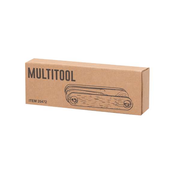 Práctica multiherramienta fabricada en resistente acero al carbono de acabado en color negro, con carcasa de bambú y 7 funciones: llaves allen, destornillador plano y philips. Presentada en caja de diseño kraft. Materiales como el bambú fomentan la utilización de materias primas naturales, reduciendo las emisiones contaminantes. Proviene de una planta de gran resistencia y versatilidad, con crecimiento y regeneración rápidos, siendo una excelente alternativa al uso de madera tradicional.