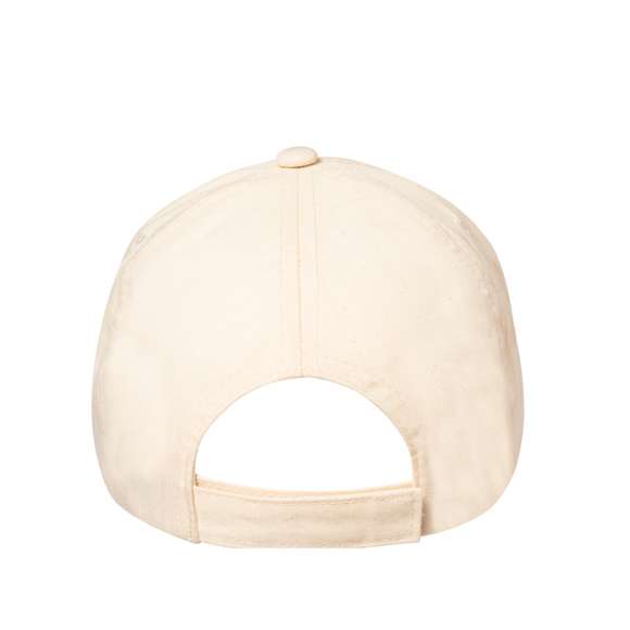 Gorra para niño de 5 paneles en 100% Algodón Orgánico. Cierre ajustable de velcro de color natural. Etiqueta en interior con logo Algodón Orgánico.