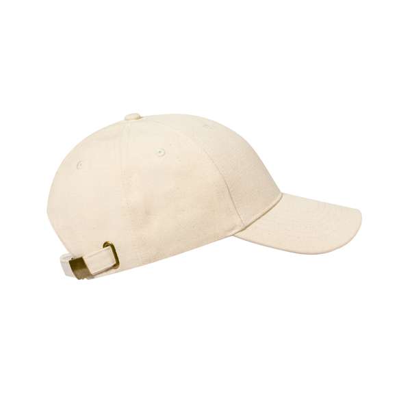 Gorra para niño de 6 paneles en 100% Algodón Orgánico. Cierre ajustable de hebilla metálica en color bronce. Etiqueta en interior con logo Algodón Orgánico.