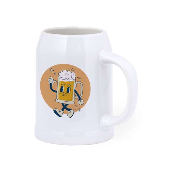 Jarra de cerámica en elegante acabado blanco para los más cerveceros, de 700 ml de capacidad y con cómoda asa. Especialmente diseñada para el marcaje en sublimación y presentada en caja individual kraft.