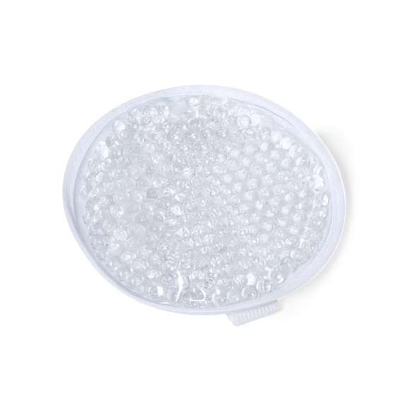 Parche térmico reutilizable con efecto frío o calor. El efecto frío se consigue introduciéndolo en el frogorífico entre 2-3 horas, mientras que el efecto calor en requiere del microondas. Reutilizable gracias a las perlas de gel ubicadas en su interior, y con cinta ajustable a la palma de la mano de forma circular. Presentación individual en una bolsa de papel reciclado.