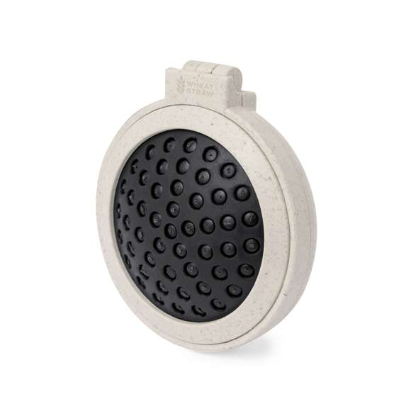 Cepillo plegable con espejo fabricado en caña de trigo. Práctico peine con suaves cerdas compactas que se pueden plegar, con espejo en el interior de la tapa. Presentado en una bolsa individual de papel kraft. La caña de trigo fomenta la utilización de materias primas naturales, reduciendo así las emisiones contaminantes.