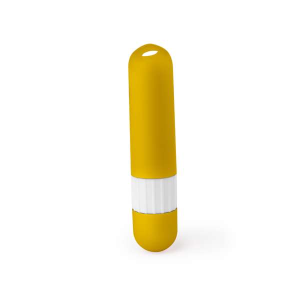 Set de bálsamo labial y protector solar. Práctico complemento con doble función y cómodo de transportar por su tamaño. Un extremo con bálsamo labial SPF15 y el otro extremo con protector solar SPF30 de agradable aroma a vainilla. Dermatológicamente testado y disponible en variada gama de colores. Presentado individualmente en una bolsa reciclada.
