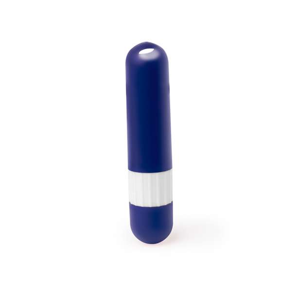 Set de bálsamo labial y protector solar. Práctico complemento con doble función y cómodo de transportar por su tamaño. Un extremo con bálsamo labial SPF15 y el otro extremo con protector solar SPF30 de agradable aroma a vainilla. Dermatológicamente testado y disponible en variada gama de colores. Presentado individualmente en una bolsa reciclada.