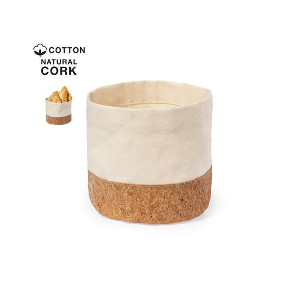 Panera elaborada con suave algodón 100% y corcho en la base, con un diseño redondo. Presentada en bolsa individual reciclada.Elaborado con elementos vegetales para así fomentar la utilización de materias primas naturales y reducir las emisiones contaminantes.