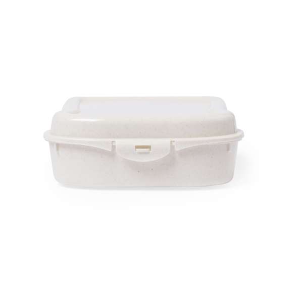 Fiambrera para sandwich de 450 ml de capacidad en color natural. Con cierre de seguridad.
