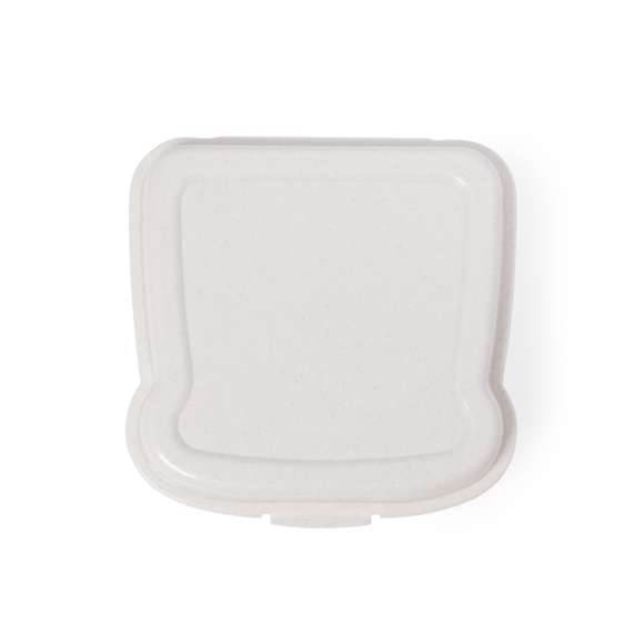 Fiambrera para sandwich de 450 ml de capacidad en color natural. Con cierre de seguridad.