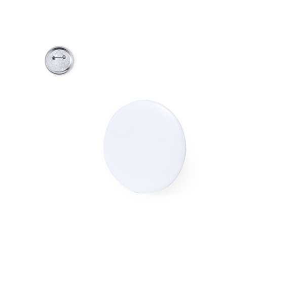 Excelente pin de color blanco. Accesorio versátil para la estampación de multitud de diseños gracias a su base blanca, adaptable a cualquier tejido gracias a su imperdible situado en la parte posterior.