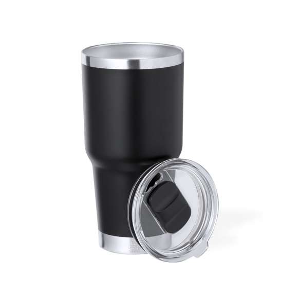 Vaso térmico fabricado en acero inox reciclado de doble pared y 600 ml de capacidad. Con dosificador en tapa y abrefácil, libre de BPA. Es ideal para tener en tu escritorio, mesa o en cualquier superficie donde disfrutar tranquilamente de tu bebida favorita. Con logotipo Acero Inox Reciclado. El acero es uno de los materiales más demandados y que puede encontrarse casi en todas partes, desde productos de uso diario a grandes construcciones. Con innumerables propiedades, entre las que cabe destacar la durabilidad y su alto grado de reutilización, convirtiéndolo en una alternativa muy valorada en soluciones de sostenibilidad. Debidamente tratado, permite obtener nuevos recursos de infinita utilización.