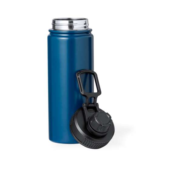 Bidón térmico de acero inox, con doble pared y 550 ml de capacidad. Incluye tapa de cierre a rosca para un óptimo sellado, con dosificador y asa para transporte ajustable. Disponible en variada gama de colores y presentado en atractiva caja de diseño kraft.