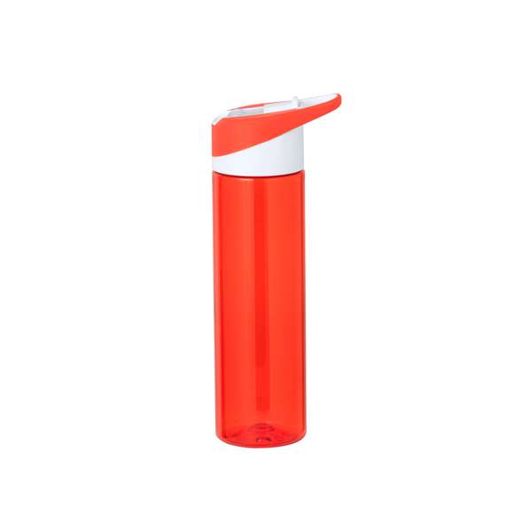 Bidón en RPET de 600 ml de capacidad. Libre de BPA, con sistema de fácil apertura, dosificador con pajita incluida y asa de transporte a juego. Disponible en variada gama de colores brillantes y presentado en atractiva caja de diseño kraft.El material RPET se elabora a partir de plástico reciclado, para así fomentar la reutilización de residuos plásticos y ayudar a la sostenibilidad del planeta.