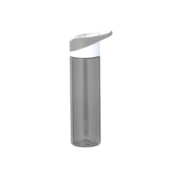 Bidón en RPET de 600 ml de capacidad. Libre de BPA, con sistema de fácil apertura, dosificador con pajita incluida y asa de transporte a juego. Disponible en variada gama de colores brillantes y presentado en atractiva caja de diseño kraft.El material RPET se elabora a partir de plástico reciclado, para así fomentar la reutilización de residuos plásticos y ayudar a la sostenibilidad del planeta.