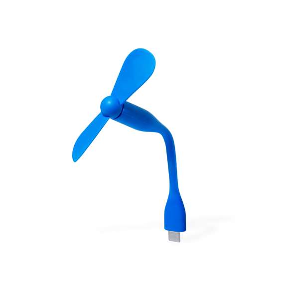 Práctico ventilador flexible, con conexión Tipo C y compatible con multitud de dispositivos. Con suave tacto goma y disponible en varios colores. Presentado en caja individual de diseño kraft.