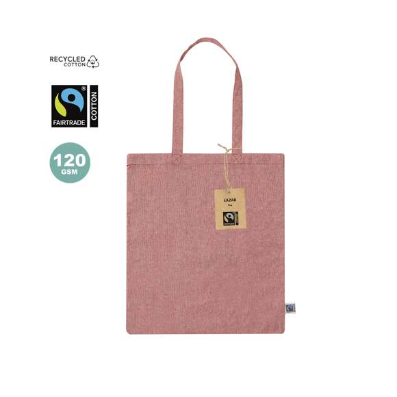 Bolsa de línea nature, fabricada en 100% algodón de 120g/m2. Con certificación Fairtrade (Comercio Justo) un sistema comercial solidario y alternativo al convencional que persigue el desarrollo de los pueblos y la lucha contra la pobreza. De acabado cosido, con asas largas de 70cm y resistencia hasta 7kg de peso. Disponible en diferentes y alegres colores. Incluida etiqueta Fairtrade y etiqueta con logotipo en cartón reciclado.