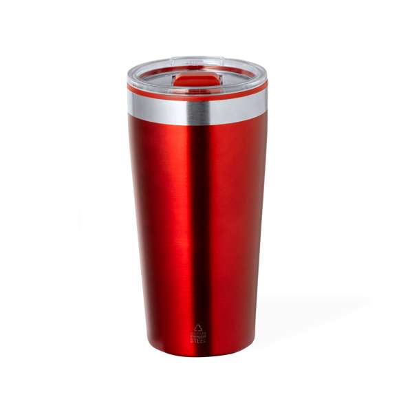 Vaso térmico fabricado en acero inox reciclado, con doble pared y 600 ml de capacidad. Incluye tapa con dosificador y abrefácil. Es ideal para tener en tu escritorio, mesa o en cualquier superficie donde disfrutar tranquilamente de tu bebida favorita. Con logotipo Acero Inox Reciclado. El acero es uno de los materiales más demandados y que puede encontrarse casi en todas partes, desde productos de uso diario a grandes construcciones. Con innumerables propiedades, entre las que cabe destacar la durabilidad y su alto grado de reutilización, convirtiéndolo en una alternativa muy valorada en soluciones de sostenibilidad. Debidamente tratado, permite obtener nuevos recursos de infinita utilización.