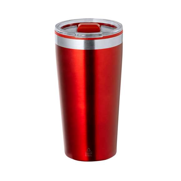 Vaso térmico fabricado en acero inox reciclado, con doble pared y 600 ml de capacidad. Incluye tapa con dosificador y abrefácil. Es ideal para tener en tu escritorio, mesa o en cualquier superficie donde disfrutar tranquilamente de tu bebida favorita. Con logotipo Acero Inox Reciclado. El acero es uno de los materiales más demandados y que puede encontrarse casi en todas partes, desde productos de uso diario a grandes construcciones. Con innumerables propiedades, entre las que cabe destacar la durabilidad y su alto grado de reutilización, convirtiéndolo en una alternativa muy valorada en soluciones de sostenibilidad. Debidamente tratado, permite obtener nuevos recursos de infinita utilización.