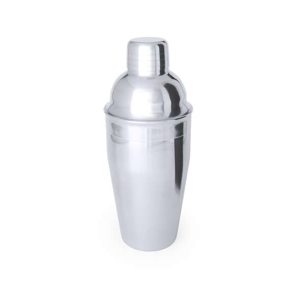 Elegante set de coctel. Conjunto de coctelera en acero inox de 550 ml para preparar las mejores mezclas de bebidas. Además, contiene 2 copas de cristal de 150 ml cada una y de elegante diseño triangular, para una presentación exquisita. Presentado en caja negra.