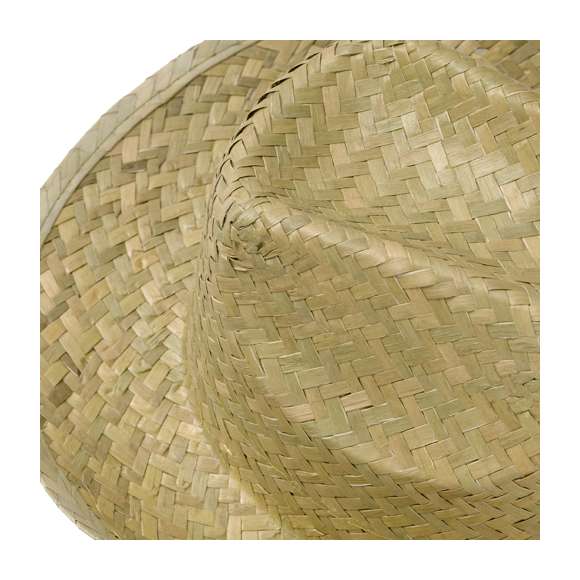Sombrero de paja. Fabricado con paja trenzada en color verde natural, su forma de confeccionarlo hace que sea transpirable. Cuenta con una cinta interior para que sea más confortable.