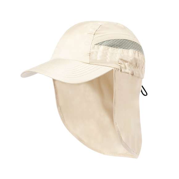 Gorra deportiva en suave microfibra de diseño bicolor en vivos colores. Cierre elástico con accesorio de ajuste y paneles de redecilla para el sudor. Además, con solapa para proteger del sol el cuello.