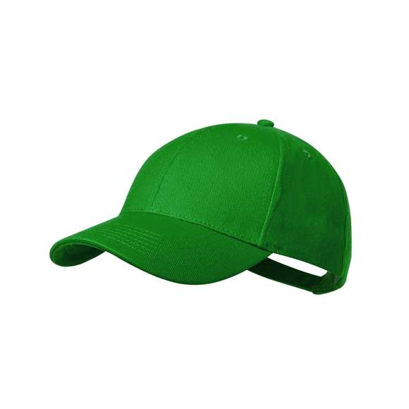 Gorra de 6 paneles en Algodón Orgánico de suave acabado. Con cierre ajustable de hebilla y orificios de ventilación bordados. Disponible en variada gama de colores, con logotipo en etiqueta.