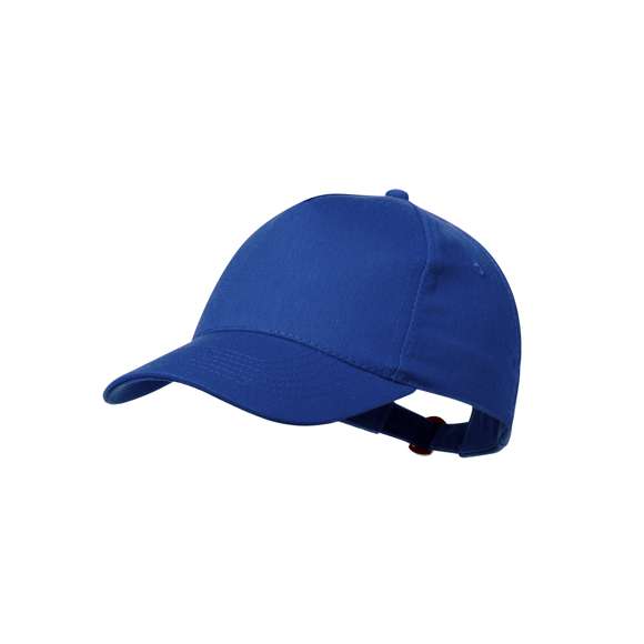 Gorra de 5 paneles en 100% algodón reciclado de suave acabado. Con cierre ajustable de hebilla y orificios de ventilación bordados. Disponible en variada gama de colores, con logotipo en etiqueta.