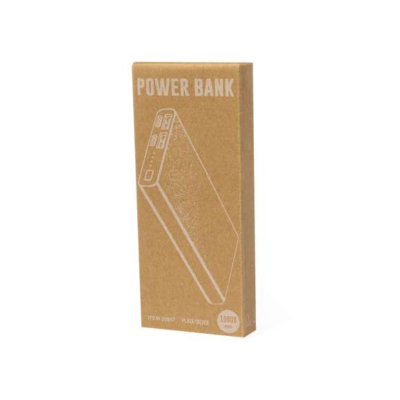 Batería auxiliar externa de gran capacidad de carga -10.000 mAh- con cuerpo acabado en resistente aluminio. Con salidas USB y Tipo C dual para cargar tres dispositivos simultáneamente y 1 conexión para entrada Tipo C. LEDs indicadores de estado de carga, diseño recto extraplano y amplia superficie de marcaje, especialmente recomendada para láser. Presentada en atractiva caja de diseño kraft. Disponible manual de instrucciones en español e inglés.Las capacidades mostradas en todas nuestras baterías auxiliares externas son reales, incorporando todas ellas baterías de grado A y no recicladas, con una vida útil de al menos 500 ciclos de carga y según normativa CE. Además, están fabricadas conforme a los estándares RoHS y en cumplimiento con los siguientes requisitos de seguridad:Sistema de protección contra sobrecarga del power bank. Sistema de protección contra descarga completa que proporciona una mayor durabilidad del power bank. Sistema de bloqueo para evitar cortocircuitos. Sistema de transferencia de carga constante, acorde con la capacidad del dispositivo de destino.10000 mAh. Salida USB. Entrada Micro USB