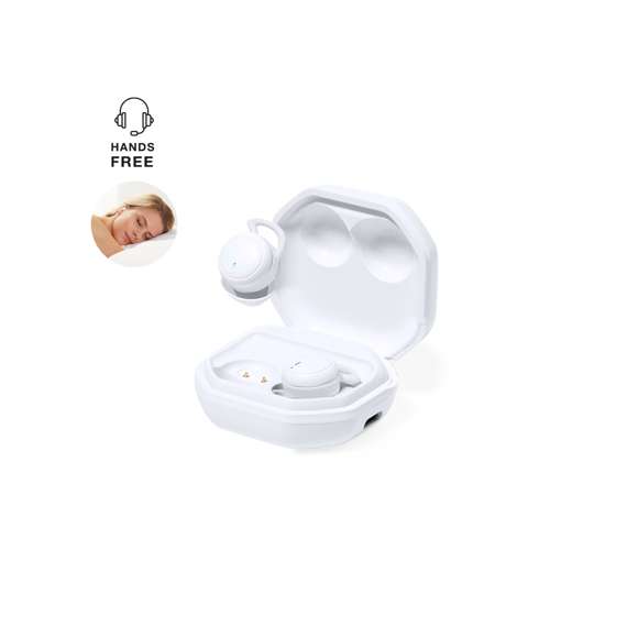 Auriculares intraurales en elegante acabado blanco y conexión Bluetooth 5.0. De diseño ergonómico y compacto, permitiendo apoyar la oreja o cubrirla sin ocasionar molestias. Incluyen botón de control táctil integrado en el auricular, con base de carga a juego. Función manos libres y recargables, con cable Tipo C incluido. Presentados en estuche individual de lujo con tapa de bisagra y con base de carga de 250mAh. Presentados en atractiva caja de diseño kraft, con manual de instrucciones en español e inglés.Fabricados conforme a los estándares RoHS y en cumplimiento con los siguientes requisitos de seguridad:Sistema de protección contra sobrecalentamiento.Sistema de protección contra sobrecarga.Sistema de bloqueo para evitar cortocircuitos.