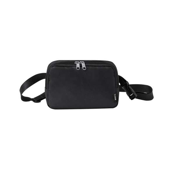 Riñonera de diseño rectangular fabricada en poliéster RPET 600D. Cuenta con un bolsillo central cierre de cremallera, con doble tirador, y cinta ajustable con cierre de hebilla. Además incluye etiqueta distintiva de RPET y viene presentada individualmente en bolsa reciclada.El material RPET se elabora a partir de plástico reciclado, para así fomentar la reutilización de residuos plásticos y ayudar a la sostenibilidad del planeta.
