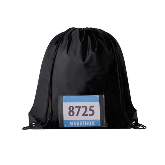 Mochila de cuerdas confeccionada en suave poliéster 210D. Posee cuerdas de autocierre, esquinas reforzadas en negro y argollas metálicas de refuerzo. Cuenta con un bolsillo frontal portadorsal y está disponible en una variada gama de colores (color blanco especialmente fabricado para marcaje en sublimación).