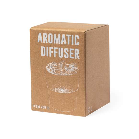 Elegante y decorativo humidificador con difusor aromático integrado con sal del Himalaya. Con luz led en iluminación multicolor y vaporización continua. Depósito de 150 ml, para uso en estancias de hasta 25m2, y cable de corriente USB. Incluye 10 ml de aroma a lavanda. Presentado en caja de diseño kraft.