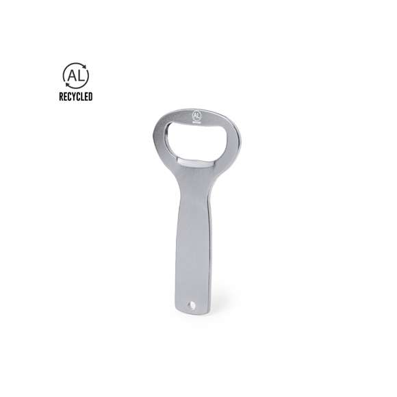 Abridor de Aluminio Reciclado en variada gama de vivos colores. Con mango troquelado para poder colgar. Especialmente diseñado para el marcaje en láser. Incluye logotipo Aluminio Reciclado en la parte central y está disponible en una variada gama de colores. Presentado en bolsa de papel reciclada.El Aluminio Reciclado es un material con posibilidades de reciclaje casi infinitas, sin perder sus propiedades originales y consumiendo menos energía en este proceso.Certificación GRS (Global Recycled Standard / Estándar de Reciclaje Global), que garantiza el origen reciclado del material usado para fabricar el producto.