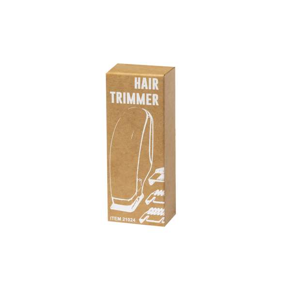 Práctica y compacta recortadora de pelo, ideal para cabeza, barba y resto del cuerpo. Fabricada en resistente ABS, con cuchillas cortadoras metálicas. Funcionamiento a pilas (1xAA no incluida), pudiendo usarse fácilmente en cualquier lugar. Además incluye 3 peines intercambiables, con varias longitudes de corte que oscilan entre los 2 y los 10 mm. Presentada en caja de diseño kraft, con manual de instrucciones disponible en español e inglés.