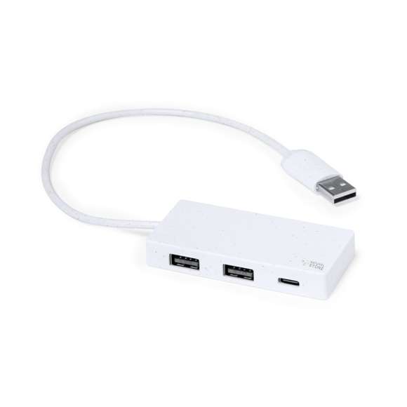 Puerto USB 2.0 fabricado a partir de extractos de piedra natural en combinación con resistente ABS. Incluye puerto Tipo C y 2 puertos USB, con entrada dual USB/Tipo C. Presentado en caja individual de diseño kraft.Fabricado con extractos de piedra natural, ayudando a la reducción del uso de plásticos, además de proporcionar un acabado suave y resistente.