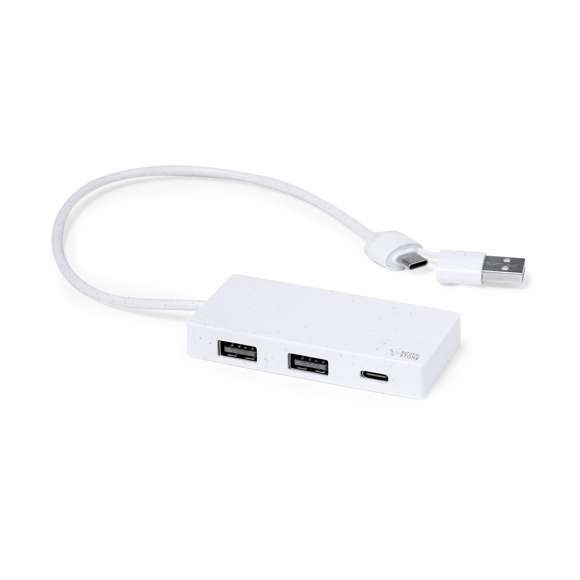 Puerto USB 2.0 fabricado a partir de extractos de piedra natural en combinación con resistente ABS. Incluye puerto Tipo C y 2 puertos USB, con entrada dual USB/Tipo C. Presentado en caja individual de diseño kraft.Fabricado con extractos de piedra natural, ayudando a la reducción del uso de plásticos, además de proporcionar un acabado suave y resistente.