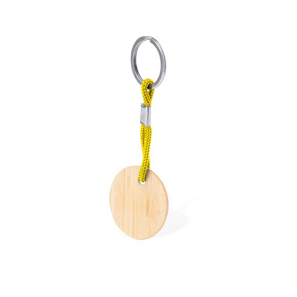 Práctico llavero redondo, fabricado en bambú, con cordón en variados colores. Es ideal para el marcaje en láser. Materiales como el bambú fomentan la utilización de materias primas naturales, reduciendo las emisiones contaminantes. Proviene de una planta de gran resistencia y versatilidad, con crecimiento y regeneración rápidos, siendo una excelente alternativa al uso de madera tradicional.