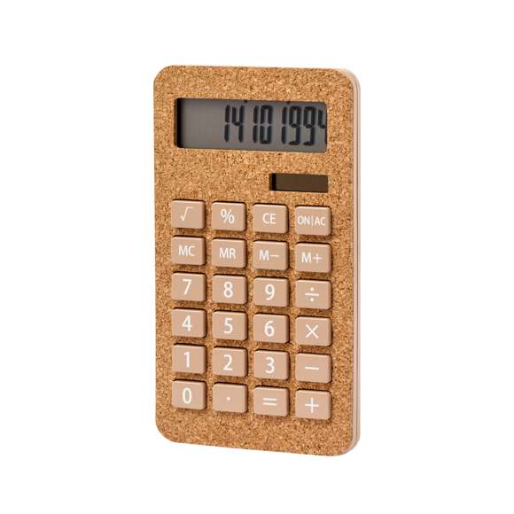 Calculadora de 10 dígitos fabricada corcho. Con mecanismo de apagado automático y suaves teclas. Funciona con energía solar, con alimentación auxiliar mediante 1 pila de botón (incluida). Presentada en atractiva caja de diseño kraft, con manual de instrucciones disponible en español e inglés.Elaborada con elementos vegetales para así fomentar la utilización de materias primas naturales y reducir las emisiones contaminantes.