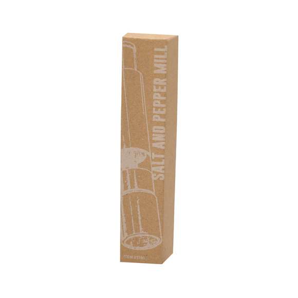 Molinillo manual para sal y pimienta fabricado en aluminio. Ideal para agregar la especia más deseada y utilizar con el picador manual en forma de pulsador. Cuenta con una ventana para visualizar el nivel. Presentado en caja de diseño kraft.
