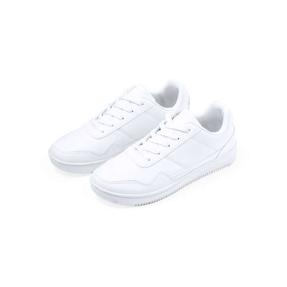 Elegancia y comodidad con las zapatillas blancas de poliéster. Fabricadas con precisión en poliéster de alta calidad, estas zapatillas combinan estilo y durabilidad. Las cordoneras a juego añaden un toque único a cada paso, además de un ajuste perfecto. Disponibles en tallas que van desde la 36 hasta la 46. Estas zapatillas, ya sea para un paseo casual o un día agitado, aportan confort y están a la moda.
