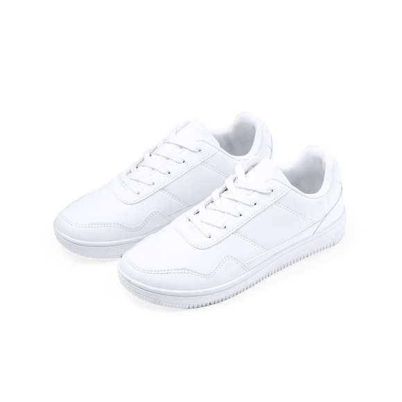 Elegancia y comodidad con las zapatillas blancas de poliéster. Fabricadas con precisión en poliéster de alta calidad, estas zapatillas combinan estilo y durabilidad. Las cordoneras a juego añaden un toque único a cada paso, además de un ajuste perfecto. Disponibles en tallas que van desde la 36 hasta la 46. Estas zapatillas, ya sea para un paseo casual o un día agitado, aportan confort y están a la moda.