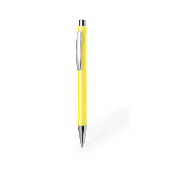 Bolígrafo de mecanismo pulsador en resistente ABS. Fabricado con una elegante combinación de cuerpo en diversos y llamativos colores. Este bolígrafo cuenta con botón superior, clip y punta en acabado cromado. De tinta azul.