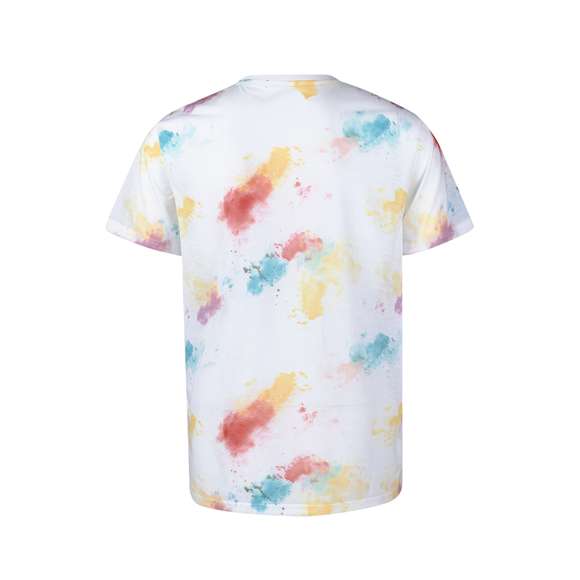 Camiseta para adulto en material 100% poliéster transpirable de 160g/m2 con textura de algodón. Con cuello redondo y atrevido diseño con estampados inspirado en una paleta de pinturas. Disponible en tallas S, M, L, XL, XXL.