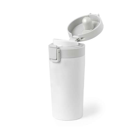 Vaso térmico de acero inox, con doble pared y 380 ml de capacidad. Incluye tapa con cierre a rosca para un óptimo sellado y dosificador. Disponible en variada gama de colores y presentado en atractiva caja de diseño kraft.