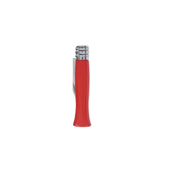 Navaja fabricada en resistente acero inox, con mango ergonómico fabricado en madera natural lacada y con anilla metálica de bloqueo. La aleación de la hoja garantiza resistencia a la corrosión y abrasión, siendo ideal para el uso frecuente con materiales duros. La hoja es de Tipo Clip, que se caracteriza por su forma puntiaguda y destaca por su versatilidad a la hora de usarla. Disponible en variada gama de colores y presentada individualmente en caja blanca.