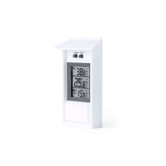 Práctica estación meteorológica de exterior y para colgar, con diseño de caseta. Con pantalla LCD para lectura rápida de temperatura máxima, media y mínima. En la parte superior contiene botón de reinicio y botón para elegir entre ºC o ºF. Inspirador diseño de caseta para poder colgar. Alimentado por 2 pilas AAA (no incluidas). Con instrucciones en español e inglés. Presentada individualmente en caja de diseño kraft.