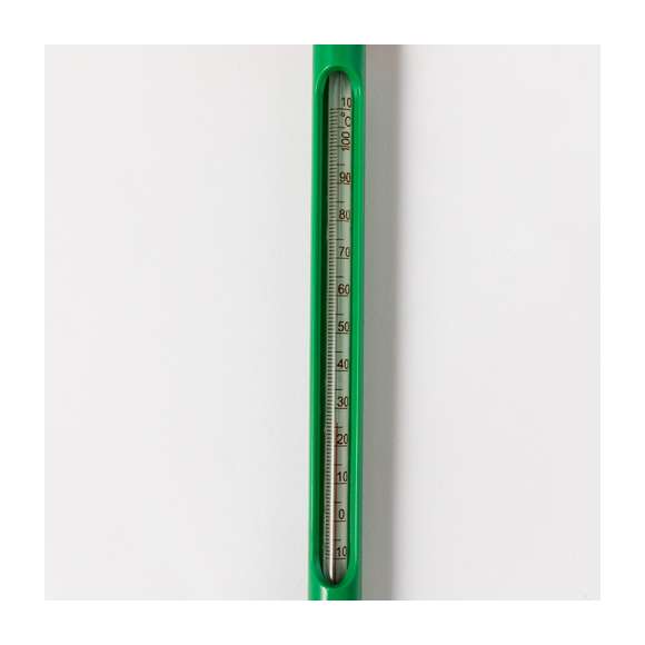 Termómetro para medir la temperatura de la tierra. Con sonda para introducir en la tierra, lectura analógica y rango de temperatura entre 0ºC y 80ºC. Presentado en caja individual de de diseño kraft.