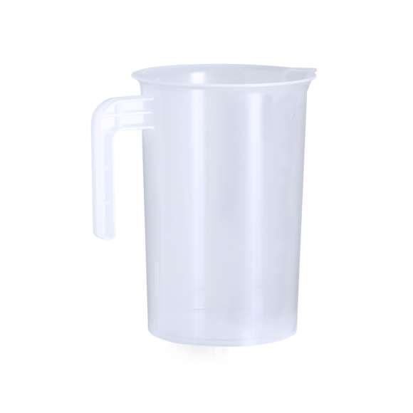 Jarra medidora de 4L fabricada en resistente PP transparente con asa. Con medidor lateral en tramos de 100 ml / 5oz y vertedor en el borde para evitar derrames.