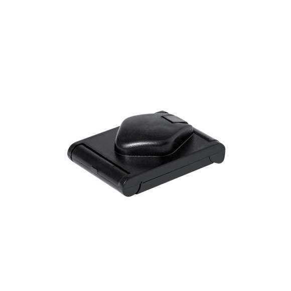 Lupa plegable de 8 aumentos fabricada en resistente PP, con luz LED integrada y regla de medición, Alimentada con pila de botón (incluida) y presentada en caja individual negra de cartón negro.
