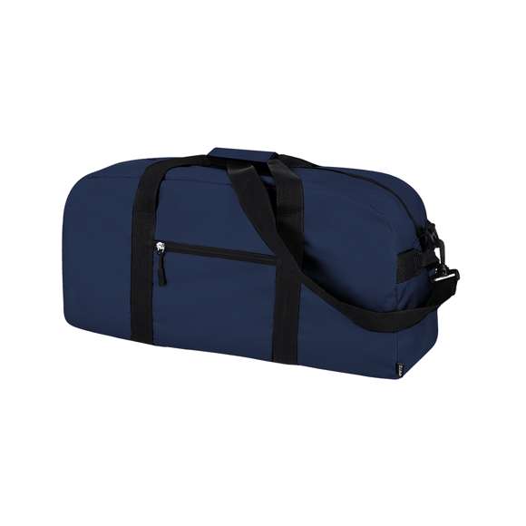 Bolso fabricado en resistente poliéster RPET 600D. Compartimento principal con cierre de cremallera de doble tirador y bolsillo exterior con cierre de cremallera con tirador. Con sas reforzadas alrededor del cuerpo en color negro y empuñadura acolchada a color. Incluye asa de transporte en lateral y cinta bandolera ajustable de doble anclaje de mosquetón. El material RPET se elabora a partir de plástico reciclado, para así fomentar la reutilización de residuos plásticos y ayudar a la sostenibilidad del planeta.