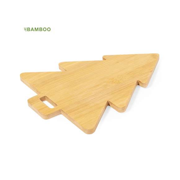 Tabla de cocina con original diseño en forma de árbol de navidad, fabricada en suave bambú y con asa troquelada para un firme manejo, muy fácil de limpiar y guardar. Materiales como el bambú fomentan la utilización de materias primas naturales reduciendo las emisiones contaminantes. Además, el bambú proviene de una planta de gran resistencia y versatilidad, con crecimiento y regeneración rápida, siendo una excelente alternativa al uso de madera tradicional.